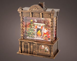 Décoration noël cheminée arroseur neige 1led blanc chaud à pile h.21,7