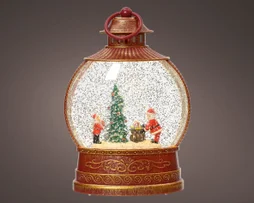 Décoration noël boule père noël arroseur neige led animé à pile h.25,5