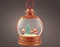 Décoration noël boule père noël arroseur neige led animé à pile h.25,5