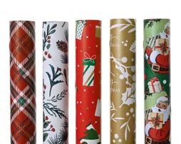 Papier cadeau 5 designs Noël assortis traditionnels 2m