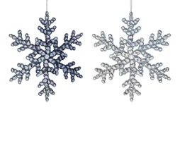 Décoration noël à suspendre flocon transparent d.15cm