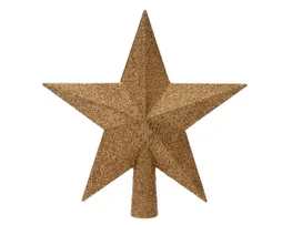 Cimier étoile de noël plastique 19cm noix de pécan paillette