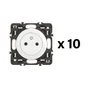 Lot de 10 prises avec terre, à assembler, LEGRAND Céliane, blanc
