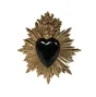 Décoration murale ex-voto coeur noir 15x17cm
