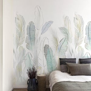Papier peint panoramique Scarlet vert céladon l.159 x H.280 cm