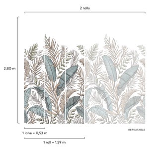 Papier peint panoramique Calobra taupe l.159 x H.280 cm