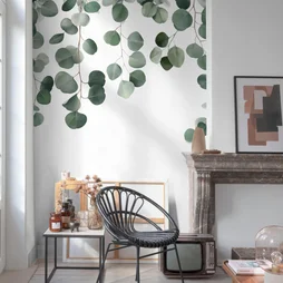Papier peint panoramique Eucalyptus icarus vert l.159 x H.280 cm