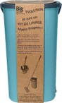 Balai à plat + seau double bac/bouchon vidange, manche inox + 1 recharge microfibre kit Evolution Bigbross