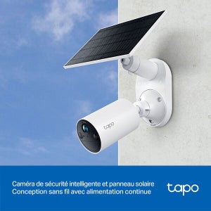 Camera exterieure avec panneau solaire tc82 tapo blanc