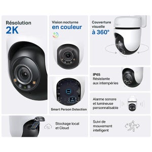 Camera de surveillance exterieure motorise filaire tc41 tapo blanc