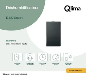 Déshumidificateur D812 smart 12l QLIMA