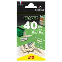 Lot de 10 chevilles grapex G6VPSA10 P RED HEAD, Ø6 x L.25 mm