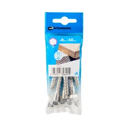 Tirefond inox A2 8x40 STANDERS sachet 6 pieces