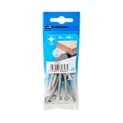 Vis agglo tete fraisee pozidriv inox A2 5x40 STANDERS sachet 12 pieces
