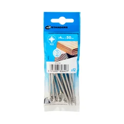 Vis agglo tete fraisee pozidriv inox A2 4x50 STANDERS sachet 12 pieces