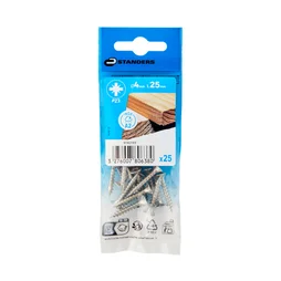 Vis agglo tete fraisee pozidriv inox A2 4x25 STANDERS sachet 25 pieces
