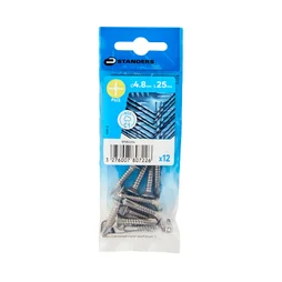 Vis tole tete fraisee ph 4.8x25 inox C1 STANDERS sachet 12 pieces