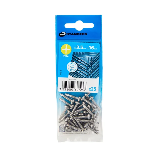 Vis tole tete ronde ph 3,5x16 inox C1 STANDERS sachet 25 pieces