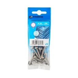 Vis tole tete hexagonale 4,8x25 inox C1 STANDERS sachet 12 pieces