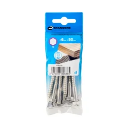 Tirefond inox A2 6x50 STANDERS sachet 8 pieces