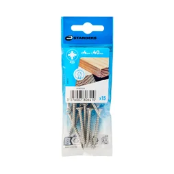 Vis agglo tete fraisee pozidriv inox A2 4x40 STANDERS sachet 15 pieces