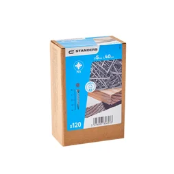 Vis agglo tete fraisee pozidriv inox A2 5x40 STANDERS boite 120 pieces