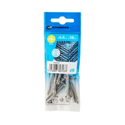 Vis tole tete fraisee ph 4.8x38 inox C1 STANDERS sachet 10 pieces