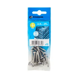Vis tole tete ronde ph 4,8x25 inox C1 STANDERS sachet 12 pieces