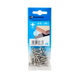 Vis agglo tete fraisee pozidriv inox A2 3,5x20 STANDERS sachet 30 pieces