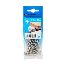 Vis agglo tete fraisee pozidriv inox A2 3,5x30 STANDERS sachet 25 pieces