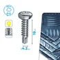 Vis tole tete ronde ph 4,2x19 inox C1 STANDERS sachet 18 pieces