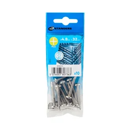 Vis tole tete ronde ph 4,8x32 inox C1 STANDERS sachet 10 pieces