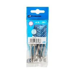 Vis tole tete hexagonale 4,8x38 inox C1 STANDERS sachet 10 pieces