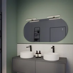 Applique miroir salle de bain, INSPIRE slim 30 cm métal noir mat