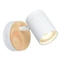 Spot salle de bain malabe gu10 orientable ip44 métal bois blanc , INSPIRE