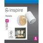 Spot salle de bain malabe gu10 orientable ip44 métal bois blanc , INSPIRE