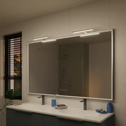 Applique miroir salle de bain slim 30 cm métal chrome mat INSPIRE
