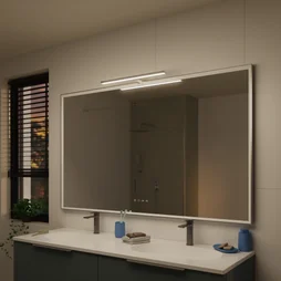 Applique miroir salle de bain slim 50 cm métal chrome mat INSPIRE