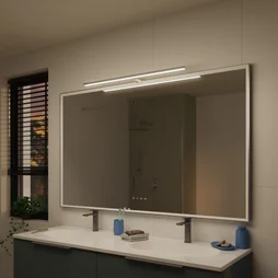 Applique miroir salle de bain slim 80cm metal chrome ip44 inspire