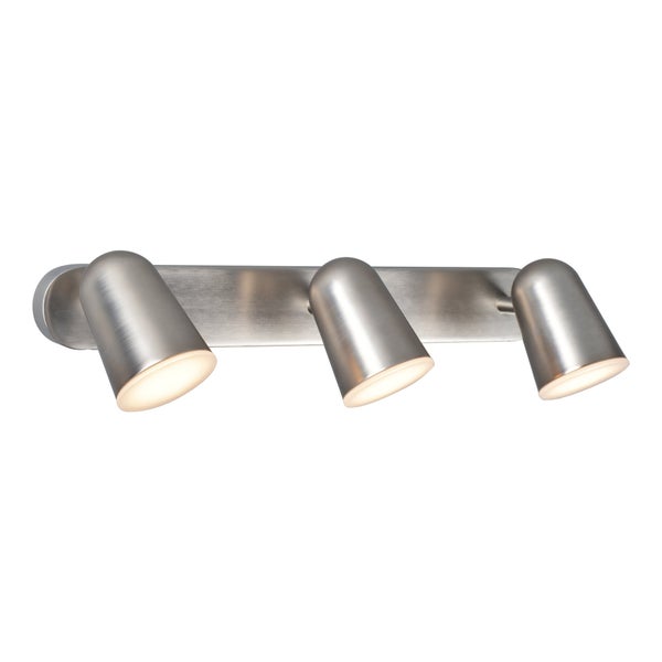 Barre 3 spots salle de bain gu10 orientable ip44 métal nickel 1er prix