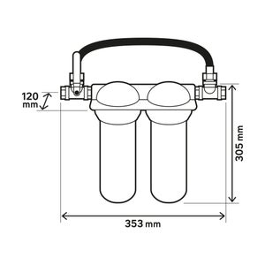 Porte filtre bypass sl10 2 bols avant adoucisseur equation