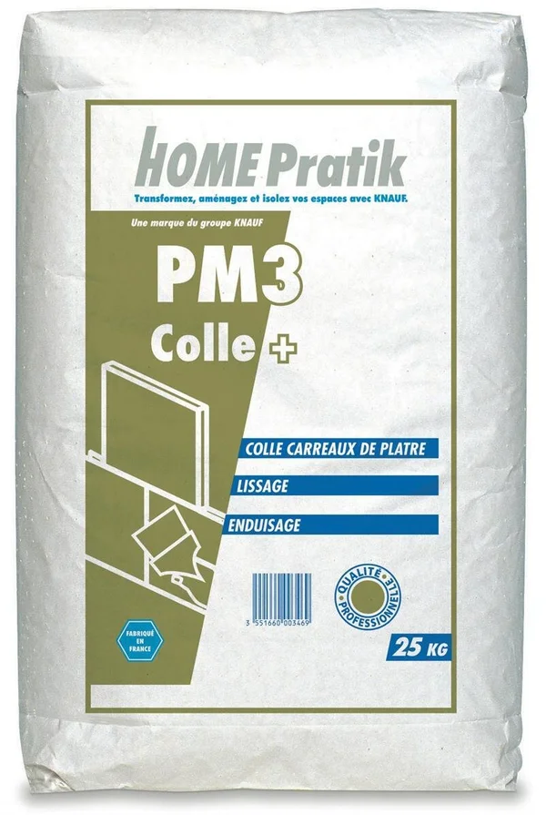 Colle pour carreaux de plâtre PM3, HOME PRATIK, 25 kg