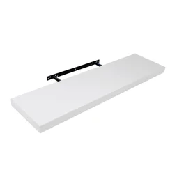 Etagère murale blanche SPACEO, L.90 cm x P.23.5 cm, Ep.3.8 cm