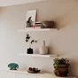 Etagère murale blanche SPACEO, L.90 cm x P.23.5 cm, Ep.3.8 cm