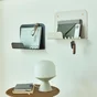 Etagère murale multifonctions métal noire SPACEO, H.23 x L.32 cm x P.11.8 cm