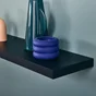 Etagère murale noire SPACEO, L.90 cm x P.23.5 cm, Ep.3.8 cm