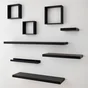 Etagère murale noire SPACEO, L.90 cm x P.23.5 cm, Ep.3.8 cm