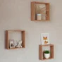 Lot de 3 étagères cube effet chêne SPACEO, H.30 x L.30 cm x P.9.7 cm, Ep.1.2 cm
