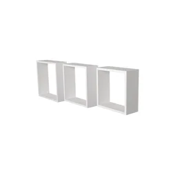 Lot de 3 étagères cube blanche SPACEO, H.30 x L.30 cm x P.9.7 cm, Ep.1.2 cm
