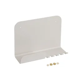 Etagère murale multifonctions métal blanche SPACEO, H.23 x L.32 cm x P.11.8 cm